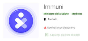 Download app Immuni per dispositivi Android