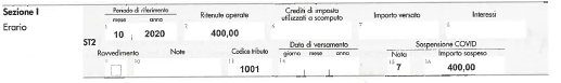 4 versamento delle ritenute in scadenza il 16 novembre 2020 con versamento degli importi nel 2021