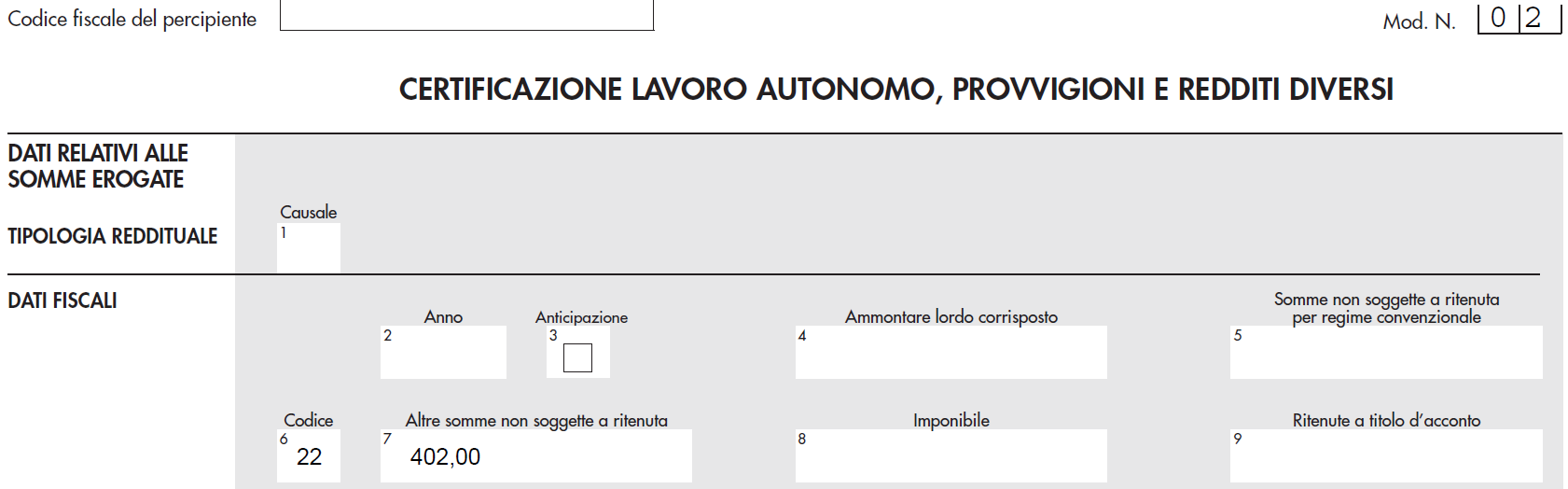 Fac simile compilazione cu professionista in regime dei minimi - bolli ed anticipazioni