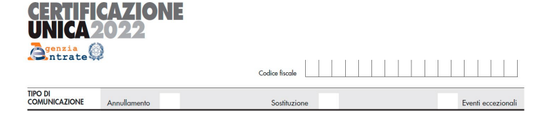 frontespizio CU 2022 le novità