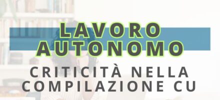 BANNER LAVORO AUTONOMO E CRITICITA' NELLA COMPILAZIONE DELLA CU