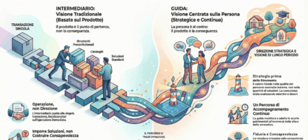 Infografica che descrive la differenza tra consulente patrimoniale e intermediario