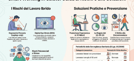 Infografica che riassume quali sono i rischi che corre un lavoratore in smart working